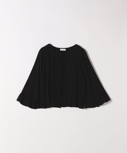 SHIPS any:〈洗濯機可能〉ラッフル リボン ピンタック フレアスリーブ