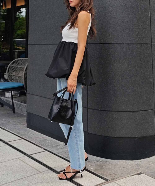 esutoreja（エストレジャ）の「バルーンタンクトップ（タンクトップ・レディース・ホワイト/ブラック・FREE）」の4枚目の写真