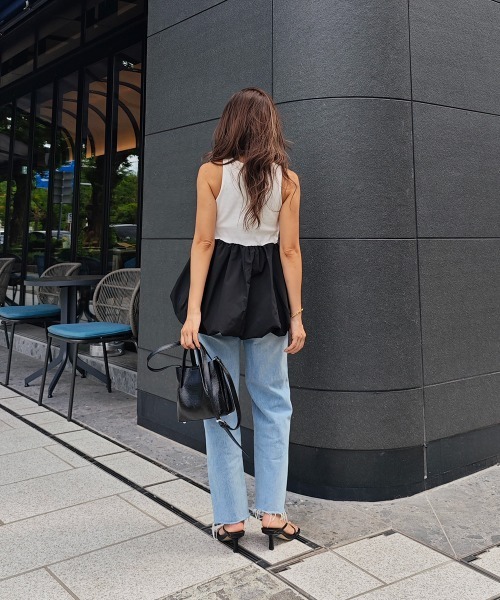 esutoreja（エストレジャ）の「バルーンタンクトップ（タンクトップ・レディース・ホワイト/ブラック・FREE）」の5枚目の写真