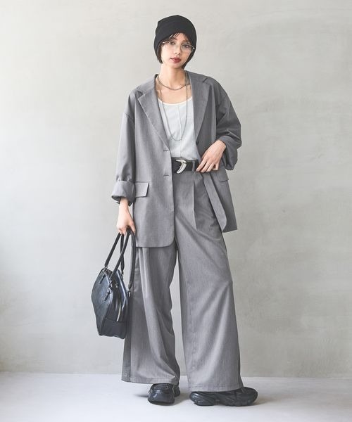 PAGEBOY(ページボーイ)の「【セットアップ対応】チェックMIXパンツ 《2サイズ展開》(スラックス・レディース・ブラック/ダークブラウン/チャコールグレー・SMALL/MEDIUM)」の20枚目の写真