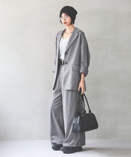 PAGEBOY(ページボーイ)の「【セットアップ対応】チェックMIXパンツ 《2サイズ展開》(スラックス・レディース・ブラック/ダークブラウン/チャコールグレー・SMALL/MEDIUM)」の19枚目の写真