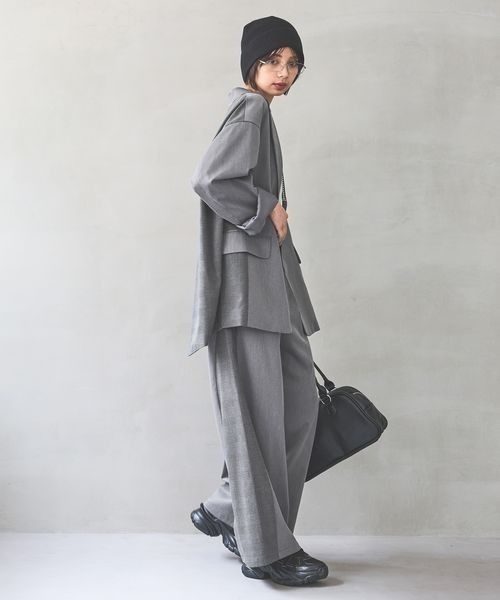 PAGEBOY(ページボーイ)の「【セットアップ対応】チェックMIXパンツ 《2サイズ展開》(スラックス・レディース・ブラック/ダークブラウン/チャコールグレー・SMALL/MEDIUM)」の18枚目の写真