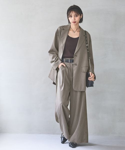 PAGEBOY(ページボーイ)の「【セットアップ対応】チェックMIXパンツ 《2サイズ展開》(スラックス・レディース・ブラック/ダークブラウン/チャコールグレー・SMALL/MEDIUM)」の12枚目の写真