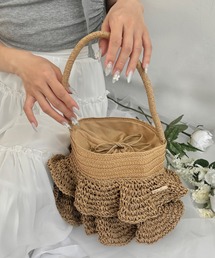 mellowneon | ロゴプレートフリルカゴBAG(ハンドバッグ)