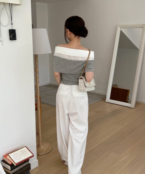 by muni:r（バイ ムニール）の「【低身長/高身長/サイズ展開有/5色展開】ピンタックワイドロングスラックス（スラックス・レディース・ブルー系その他/グレー/ベージュ/ブラック/アイボリー・S-Regular/S-Short/M-Regular/M-Short）」の11枚目の写真