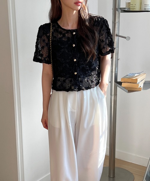 by muni:r（バイ ムニール）の「【低身長/高身長/サイズ展開有/5色展開】ピンタックワイドロングスラックス（スラックス・レディース・ブルー系その他/グレー/ベージュ/ブラック/アイボリー・S-Regular/S-Short/M-Regular/M-Short）」の15枚目の写真