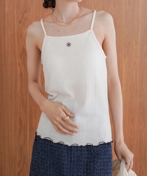 Bab（バブ）の「カップ付きアメスリキャミソール（キャミソール・レディース・グレー/アイボリー・FREE）」の2枚目の写真