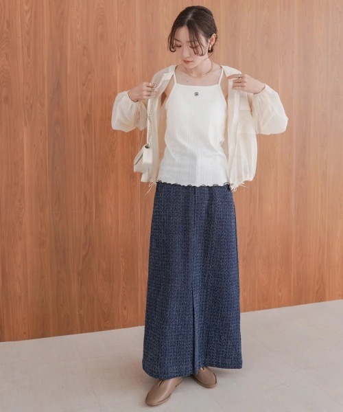 Bab（バブ）の「カップ付きアメスリキャミソール（キャミソール・レディース・グレー/アイボリー・FREE）」の7枚目の写真