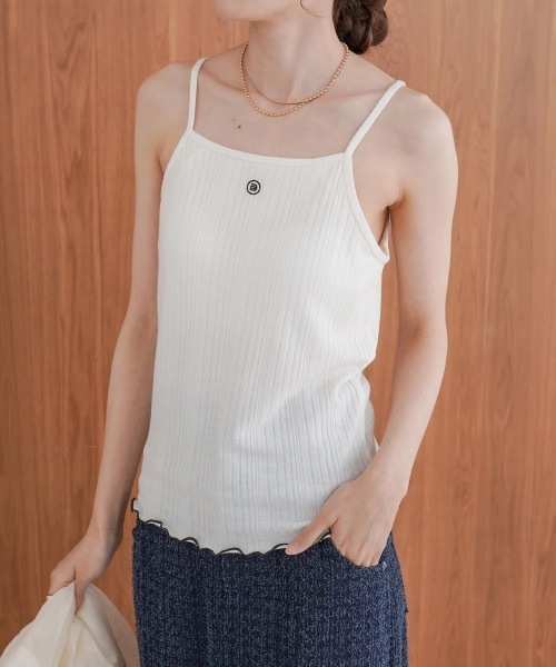 Bab（バブ）の「カップ付きアメスリキャミソール（キャミソール・レディース・グレー/アイボリー・FREE）」の3枚目の写真
