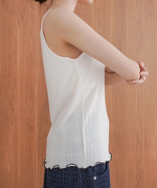 Bab（バブ）の「カップ付きアメスリキャミソール（キャミソール・レディース・グレー/アイボリー・FREE）」の12枚目の写真