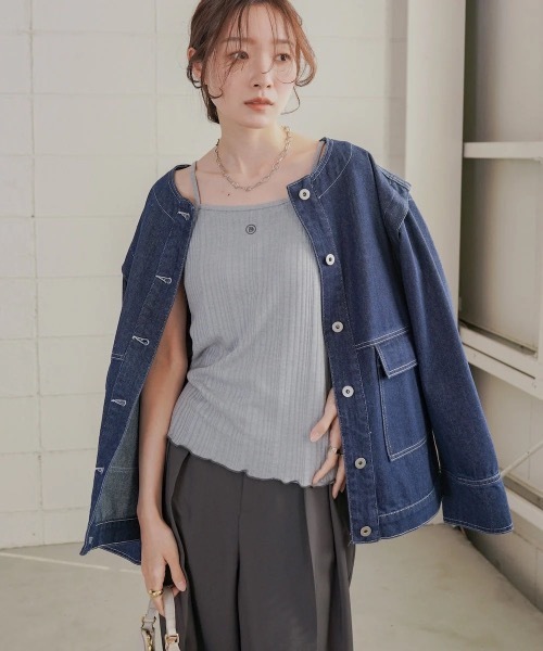 Bab（バブ）の「カップ付きアメスリキャミソール（キャミソール・レディース・グレー/アイボリー・FREE）」の20枚目の写真