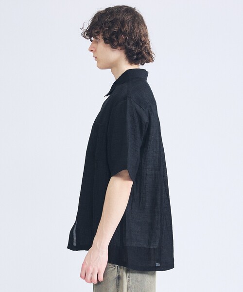 ABAHOUSE(アバハウス)の「スーパーシアー ラメドビー 半袖シャツ / オーバーサイズ(シャツ/ブラウス・メンズ・ネイビー/ホワイト/ライム/ブラック・46/48)」の21枚目の写真