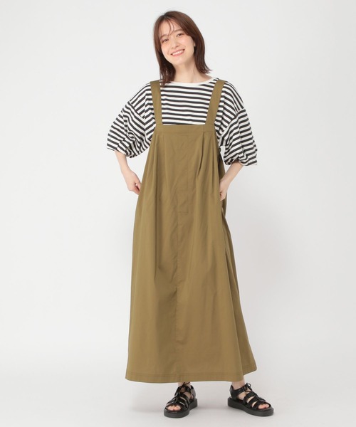 studio CLIP(スタディオクリップ)の「【軽量】タックジャンパースカート(ジャンパースカート・レディース・カーキ/ネイビー・FREE)」の19枚目の写真