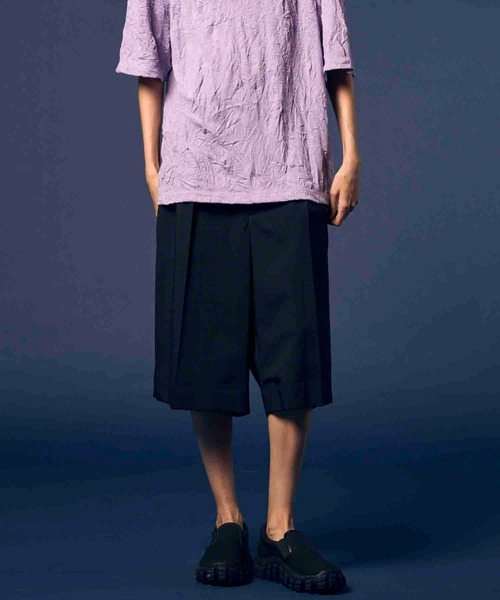 MAISON SPECIAL（メゾンスペシャル）の「《UNISEX》Wool Mix Stretch Prime-Wide Shorts/ウールミックスストレッチプライムワイドショーツ【MAISON SPECIAL/メゾンスペシャル】（その他パンツ・メンズ・ブラック/チャコールグレー/グレイッシュベージュ/パープル・0/1/2）」の17枚目の写真