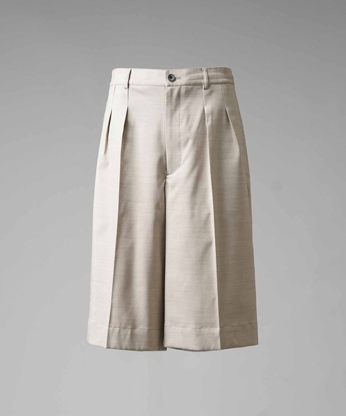 MAISON SPECIAL（メゾンスペシャル）の「《UNISEX》Wool Mix Stretch Prime-Wide Shorts/ウールミックスストレッチプライムワイドショーツ【MAISON SPECIAL/メゾンスペシャル】（その他パンツ・メンズ・ブラック/チャコールグレー/グレイッシュベージュ/パープル・0/1/2）」の22枚目の写真