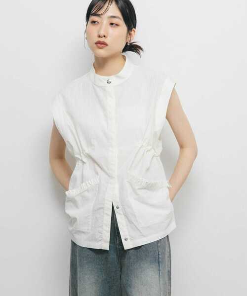 KBF（ケイビーエフ）の「スタンドカラーベスト（その他アウター・レディース・ベージュ系その他/オフホワイト・ONE）」の2枚目の写真