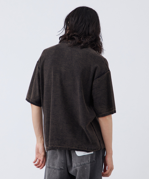 B.C STOCK（ベーセーストック）の「フェード加工 ヘンリーネック 半袖