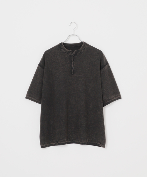 B.C STOCK（ベーセーストック）の「フェード加工 ヘンリーネック 半袖