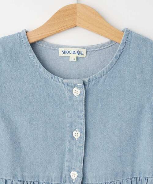 SHOO・LA・RUE(シューラルー)の「【100-150cm/ひんやり】ハートボタンデニムワンピース(ワンピース・キッズ・サックスブルー/ブルー系その他・11/10/12/15 /13/14)」の10枚目の写真