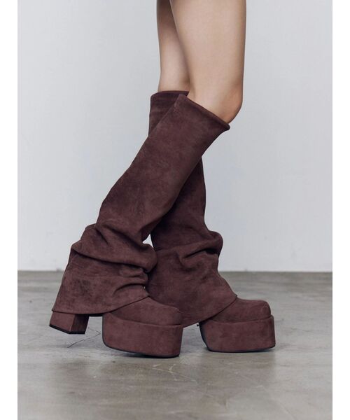 セール】ルーズフレアカバーフィットブーツ（ブーツ）｜EMODA