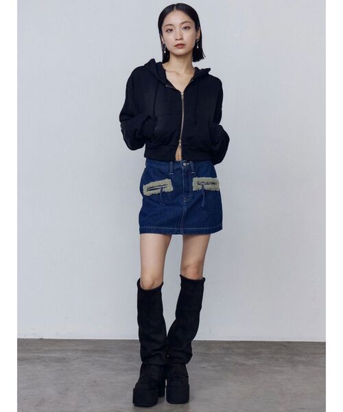 EMODA フレアカバーフィットブーツ アイボリー S エモダ EMODA フレアーカバーフィットブーツ （アイボリー