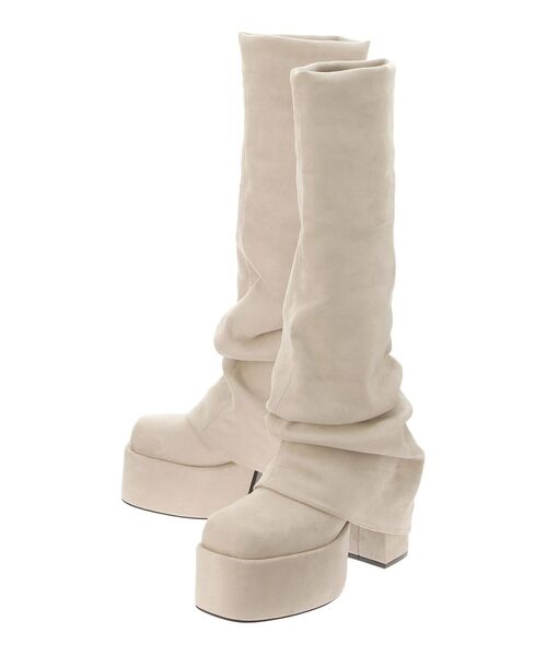 EMODA(エモダ)の「ルーズフレアカバーフィットブーツ(ブーツ・レディース・アイボリー/ブラック/ブラウン・SMALL/MEDIUM/LARGE)」の11枚目の写真
