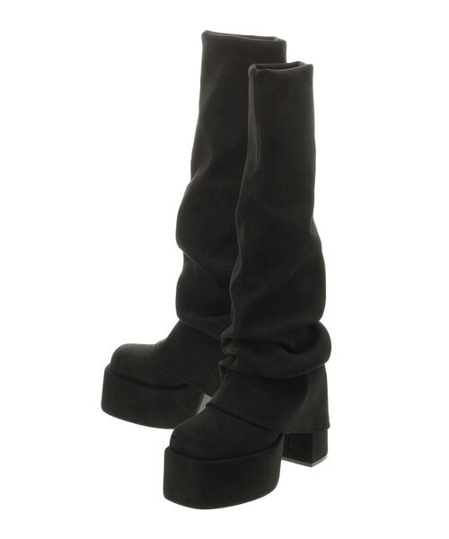 完売商品　EMODA フレアーカバーフィットブーツ　Mサイズ　ブラック ルーズフレアカバーフィットブーツ[品番：MKSW0066287]｜EMODA（エモダ