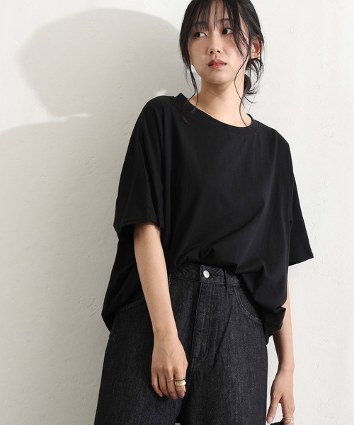 ElegChic(エレグシック)の「コットンコクーンシルエットプルオーバー(Tシャツ/カットソー・レディース・ベージュ系その他/オフホワイト/ブラック/ミント/チャコール・XL/4L/M)」の12枚目の写真