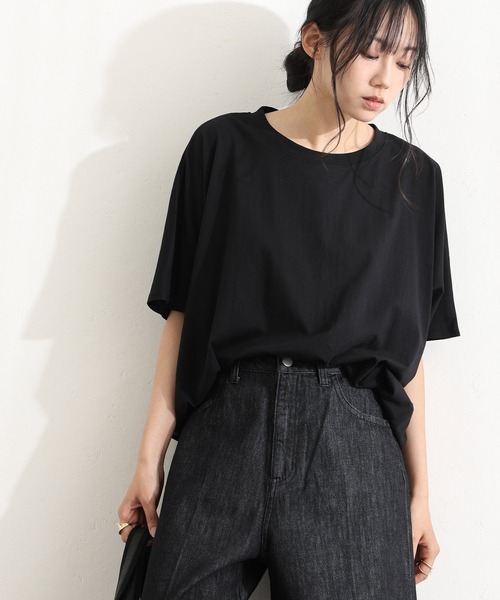 ElegChic(エレグシック)の「コットンコクーンシルエットプルオーバー(Tシャツ/カットソー・レディース・ベージュ系その他/オフホワイト/ブラック/ミント/チャコール・XL/4L/M)」の6枚目の写真