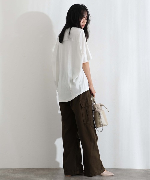 ElegChic(エレグシック)の「コットンコクーンシルエットプルオーバー(Tシャツ/カットソー・レディース・ベージュ系その他/オフホワイト/ブラック/ミント/チャコール・XL/4L/M)」の8枚目の写真