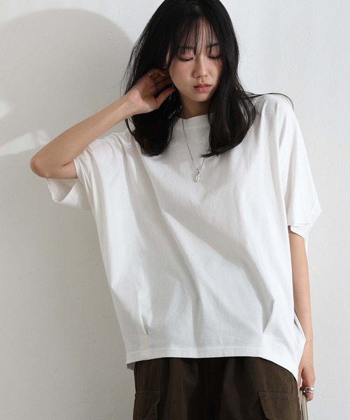 ElegChic(エレグシック)の「コットンコクーンシルエットプルオーバー(Tシャツ/カットソー・レディース・ベージュ系その他/オフホワイト/ブラック/ミント/チャコール・XL/4L/M)」の10枚目の写真