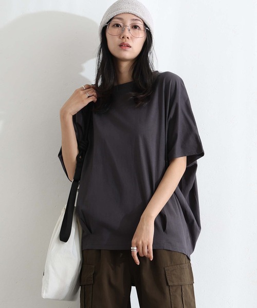 ElegChic(エレグシック)の「コットンコクーンシルエットプルオーバー(Tシャツ/カットソー・レディース・ベージュ系その他/オフホワイト/ブラック/ミント/チャコール・XL/4L/M)」の11枚目の写真