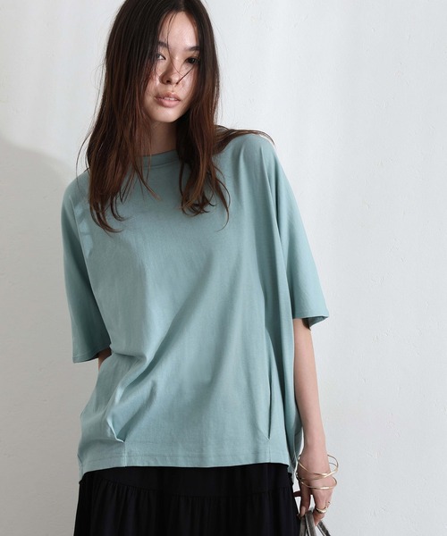 ElegChic(エレグシック)の「コットンコクーンシルエットプルオーバー(Tシャツ/カットソー・レディース・ベージュ系その他/オフホワイト/ブラック/ミント/チャコール・XL/4L/M)」の20枚目の写真