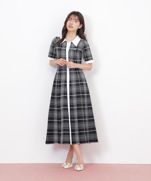 JILL by JILL STUART（ジルバイジルスチュアート）の「◇ビッグチェックニットワンピース（ワンピース・レディース・ホワイト系その他/ブラック系その他/ベージュ系その他・FREE）」の5枚目の写真