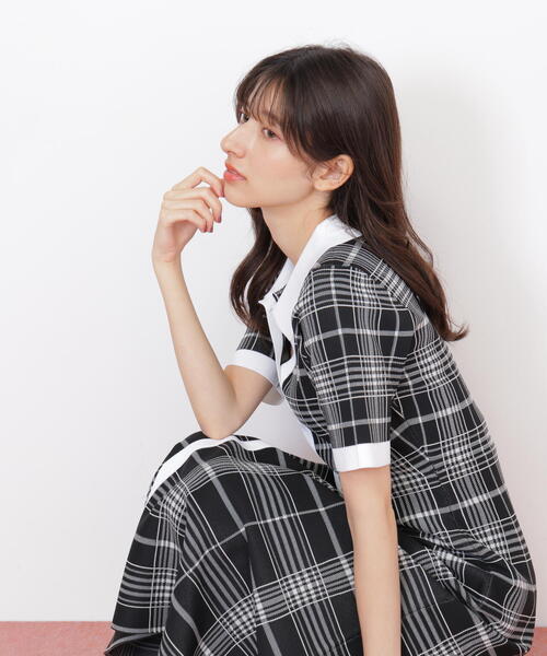 JILL by JILL STUART（ジルバイジルスチュアート）の「◇ビッグチェックニットワンピース（ワンピース・レディース・ホワイト系その他/ブラック系その他/ベージュ系その他・FREE）」の8枚目の写真