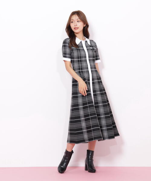 JILL by JILL STUART（ジルバイジルスチュアート）の「◇ビッグチェックニットワンピース（ワンピース・レディース・ホワイト系その他/ブラック系その他/ベージュ系その他・FREE）」の14枚目の写真