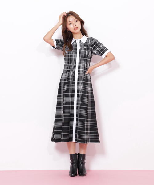 JILL by JILL STUART（ジルバイジルスチュアート）の「◇ビッグチェックニットワンピース（ワンピース・レディース・ホワイト系その他/ブラック系その他/ベージュ系その他・FREE）」の15枚目の写真