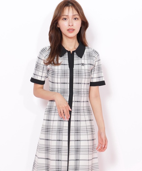 ◇ビッグチェックニットワンピース（ワンピース）｜JILL by JILL