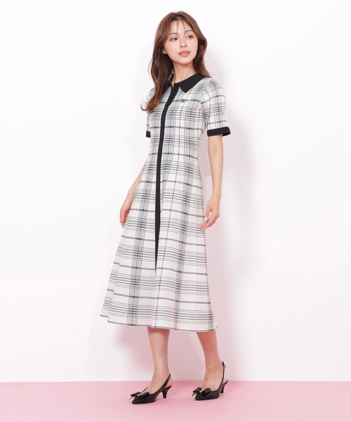 ◇ビッグチェックニットワンピース（ワンピース）｜JILL by JILL