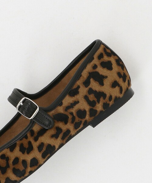 【オディットエオディール】レオパード メリージェーン フラットシューズ ヒョウ柄 オディットエオディール】レオパード メリージェーン フラットシューズ