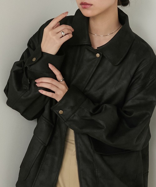 LIBJOIE ヴィンテージライクオーバージャケット ブラック Sサイズ LIBJOIE ヴィンテージライクオーバージャケット ブラック Sサイズ