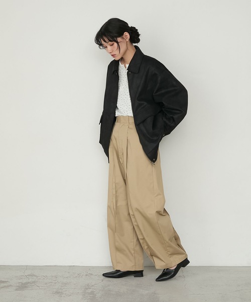 forksy.（フォルクシー）の「【forksy.】ヴィンテージライクオーバーサイズビッグポケットフライトジャケット（ブルゾン・レディース・ダークブラウン/アイボリー/ブラック・FREE）」の12枚目の写真