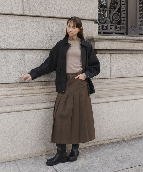 その他 FLX オーバーサイズ スタンドカラー フェイクレザーブルゾン ユニセックス