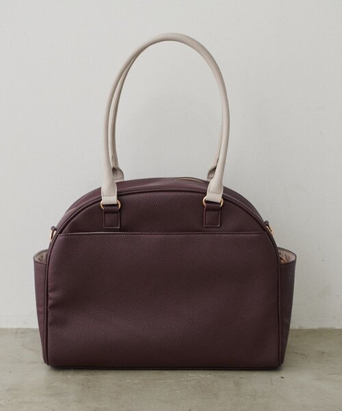 natural couture（ナチュラルクチュール）の「osonoボストンキャリーオンBAG（ボストンバッグ・レディース・ブラウン/グレイッシュベージュ/ブラック・FREE）」の4枚目の写真