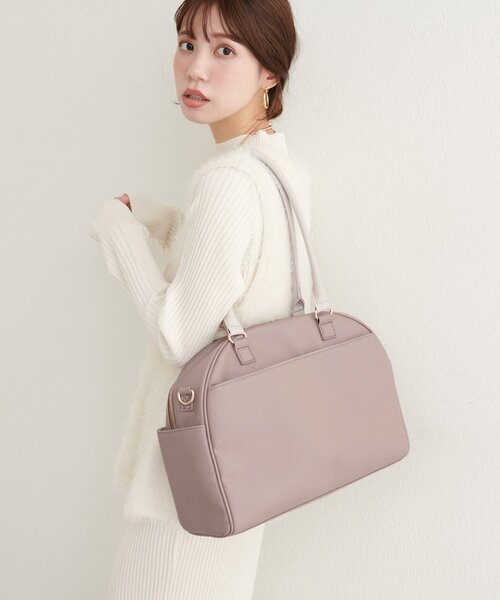 natural couture（ナチュラルクチュール）の「osonoボストンキャリーオンBAG（ボストンバッグ・レディース・ブラウン/グレイッシュベージュ/ブラック・FREE）」の8枚目の写真