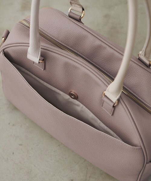 natural couture（ナチュラルクチュール）の「osonoボストンキャリーオンBAG（ボストンバッグ・レディース・ブラウン/グレイッシュベージュ/ブラック・FREE）」の16枚目の写真