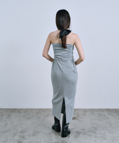CODE A（コードエー）の「drawstring skirt dress（スカート・レディース・ライトグレー/グレー・00）」の8枚目の写真