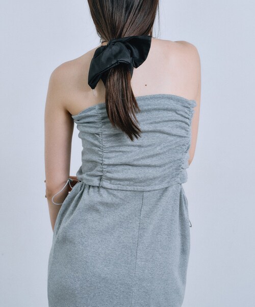 CODE A（コードエー）の「drawstring skirt dress（スカート・レディース・ライトグレー/グレー・00）」の10枚目の写真