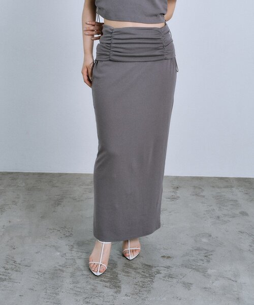 CODE A（コードエー）の「drawstring skirt dress（スカート・レディース・ライトグレー/グレー・00）」の12枚目の写真