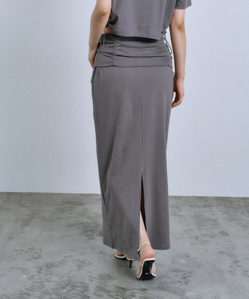 CODE A（コードエー）の「drawstring skirt dress（スカート・レディース・ライトグレー/グレー・00）」の3枚目の写真
